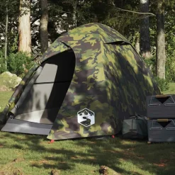 vidaXL 2-personers campingtelt vandtæt kuppel camouflage
