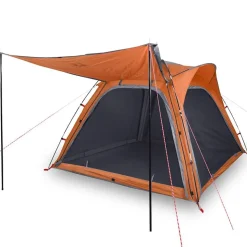 vidaXL 4-personers campingtelt vandtæt quick-release grå og orange