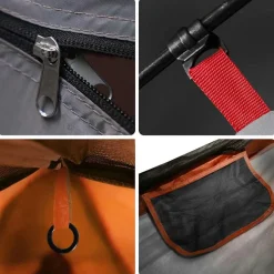 vidaXL 4-personers campingtelt vandtæt quick-release grå og orange