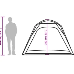 vidaXL 4-personers campingtelt vandtæt quick-release grå og orange