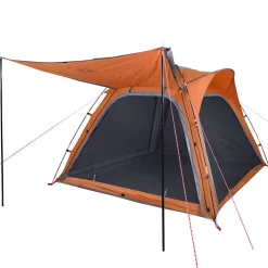 vidaXL 4-personers campingtelt vandtæt quick-release grå og orange