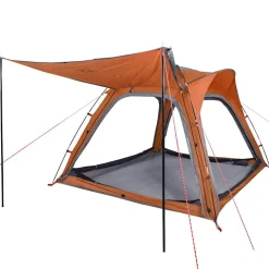 vidaXL 4-personers campingtelt vandtæt quick-release grå og orange