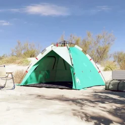 vidaXL 3-personers campingtelt vandtæt quick-release grøn