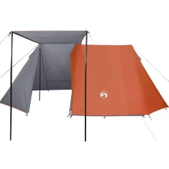 vidaXL 3-personers campingtelt vandtæt grå og orange