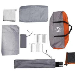 vidaXL 5-personers campingtelt vandtæt grå og orange