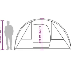 vidaXL 5-personers campingtelt vandtæt grå og orange