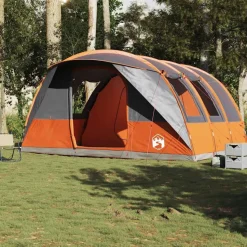 vidaXL 5-personers campingtelt vandtæt grå og orange