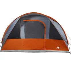 vidaXL 5-personers campingtelt vandtæt grå og orange