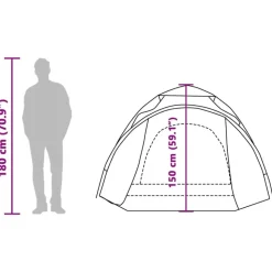 vidaXL 3-personers campingtelt kuppel quick-release grå og orange
