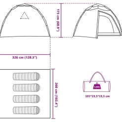 vidaXL 4-personers campingtelt quick-release grøn