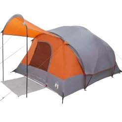 vidaXL 8-personers campingtelt vandtæt grå og orange