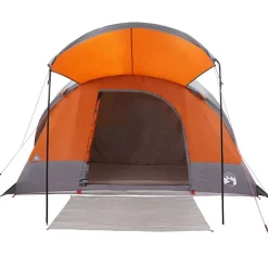 vidaXL 8-personers campingtelt vandtæt grå og orange