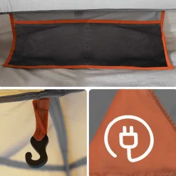vidaXL 4-personers campingtelt vandtæt grå og orange