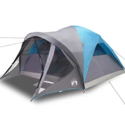vidaXL 6-personers campingtelt vandtæt tunnel blå