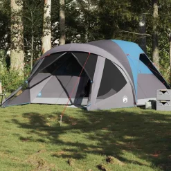 vidaXL 6-personers campingtelt vandtæt tunnel blå