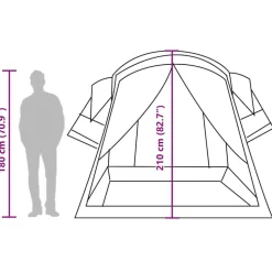 vidaXL 8-personers campingtelt vandtæt grøn