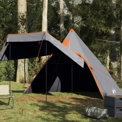 vidaXL 5-personers campingtelt vandtæt grå