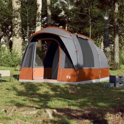 vidaXL 3-personers campingtelt vandtæt grå og orange