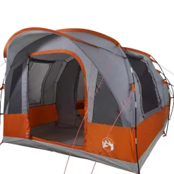 vidaXL 3-personers campingtelt vandtæt grå og orange