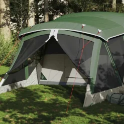 vidaXL 4-personers campingtelt med fortelt vandtæt grøn