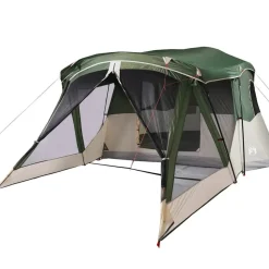 vidaXL 4-personers campingtelt med fortelt vandtæt grøn