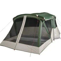 vidaXL 4-personers campingtelt med fortelt vandtæt grøn