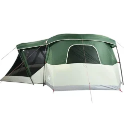 vidaXL 4-personers campingtelt med fortelt vandtæt grøn