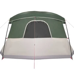 vidaXL 4-personers campingtelt med fortelt vandtæt grøn