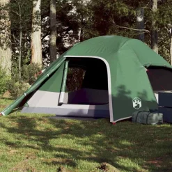 vidaXL 4-personers campingtelt vandtæt kuppel grøn