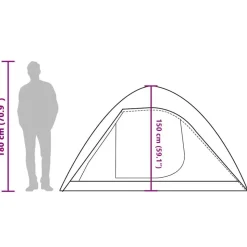 vidaXL 4-personers campingtelt vandtæt kuppel grøn