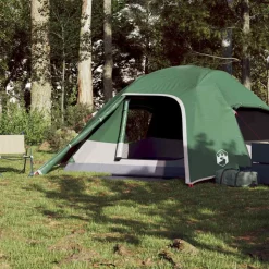 vidaXL 4-personers campingtelt vandtæt kuppel grøn