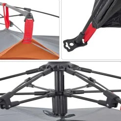 vidaXL 2-personers campingtelt kuppel quick-release grå og orange