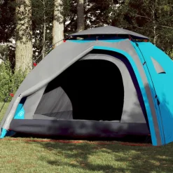 vidaXL 4-personers campingtelt quick-release blå