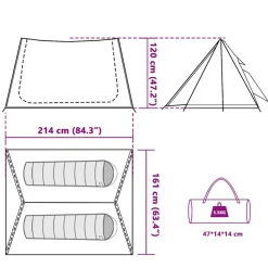 vidaXL 2-personers campingtelt vandtæt blå