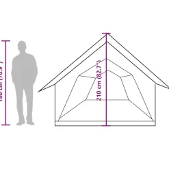 vidaXL 5-personers campingtelt vandtæt grøn