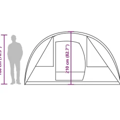 vidaXL 5-personers campingtelt vandtæt grøn