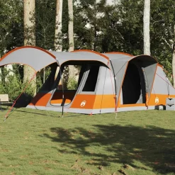 vidaXL 5-personers campingtelt vandtæt grå og orange