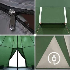 vidaXL 4-personers campingtelt vandtæt grøn