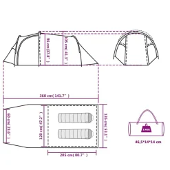 vidaXL 2-personers campingtelt vandtæt grøn