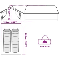 vidaXL 2-personers campingtelt vandtæt olivengrøn