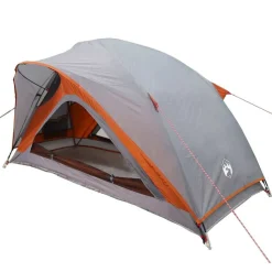 vidaXL 1-personers campingtelt vandtæt grå og orange