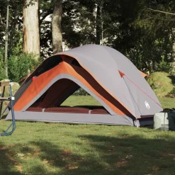 vidaXL 1-personers campingtelt vandtæt grå og orange