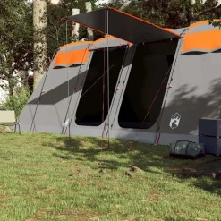 vidaXL 8-personers campingtelt vandtæt grå og orange