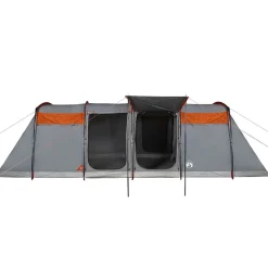 vidaXL 8-personers campingtelt vandtæt grå og orange