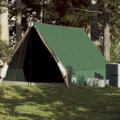 vidaXL 2-personers campingtelt A-stel vandtæt grøn