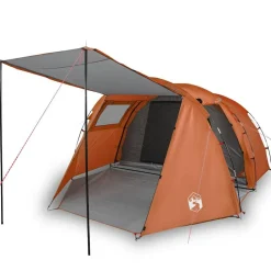 vidaXL 4-personers campingtelt vandtæt grå og orange