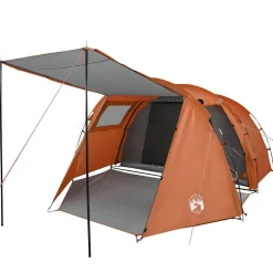 vidaXL 4-personers campingtelt vandtæt grå og orange