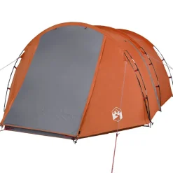 vidaXL 4-personers campingtelt vandtæt grå og orange