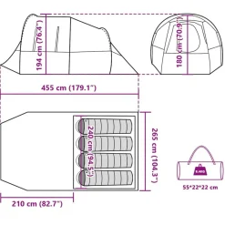 vidaXL 4-personers campingtelt vandtæt grøn