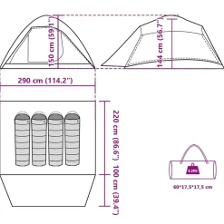 vidaXL 4-personers campingtelt vandtæt blå